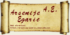 Arsenije Egarić vizit kartica